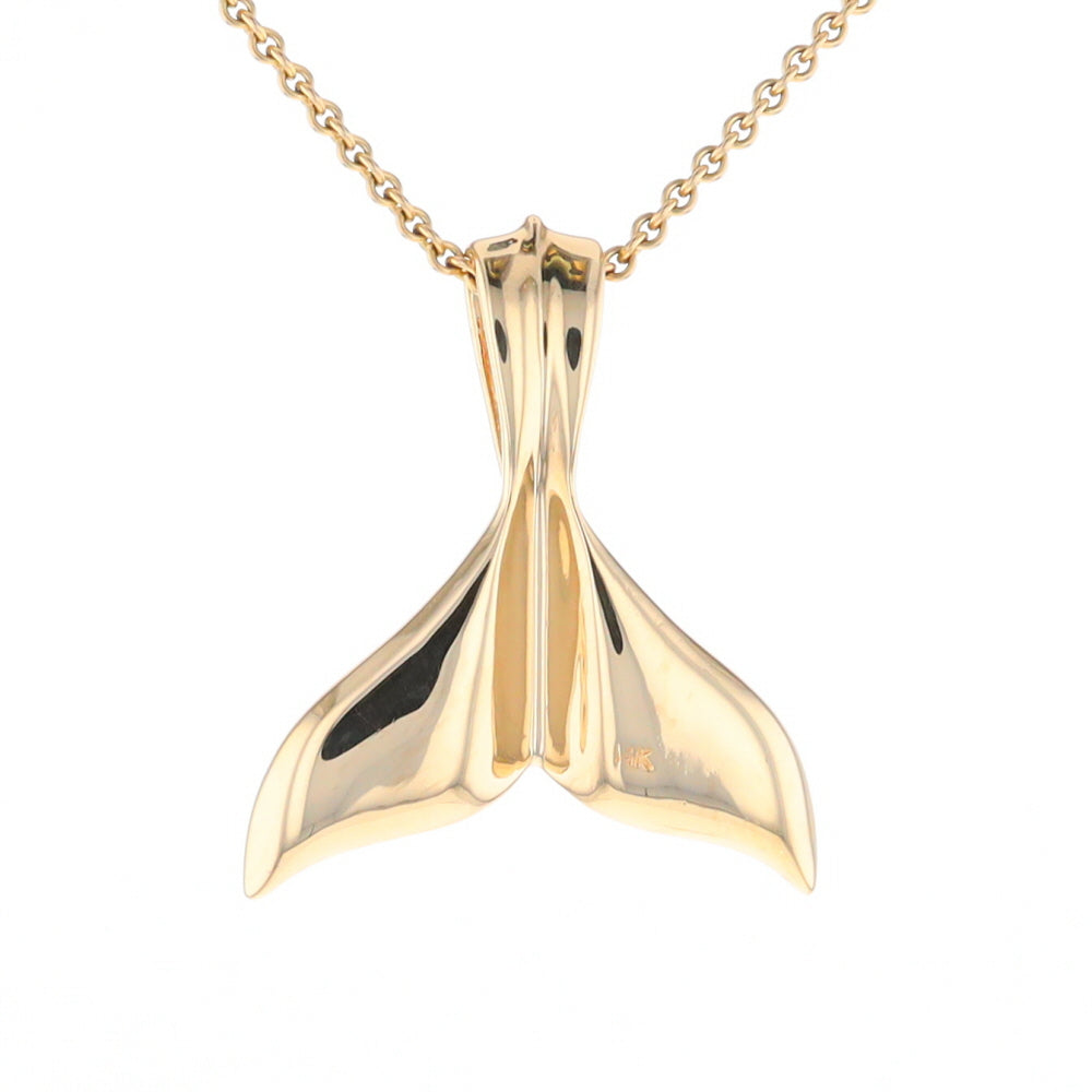 Whale Tail Necklaces Natural Gold Quartz and Nuggets Inlaid Pendant