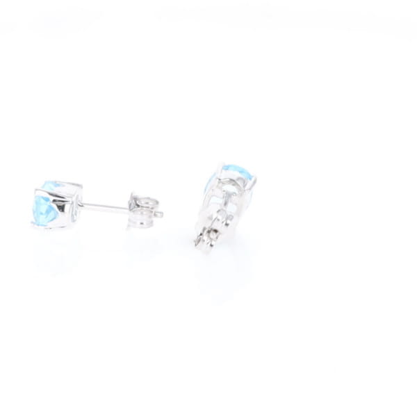 Oval Blue Topaz Stud Earrings