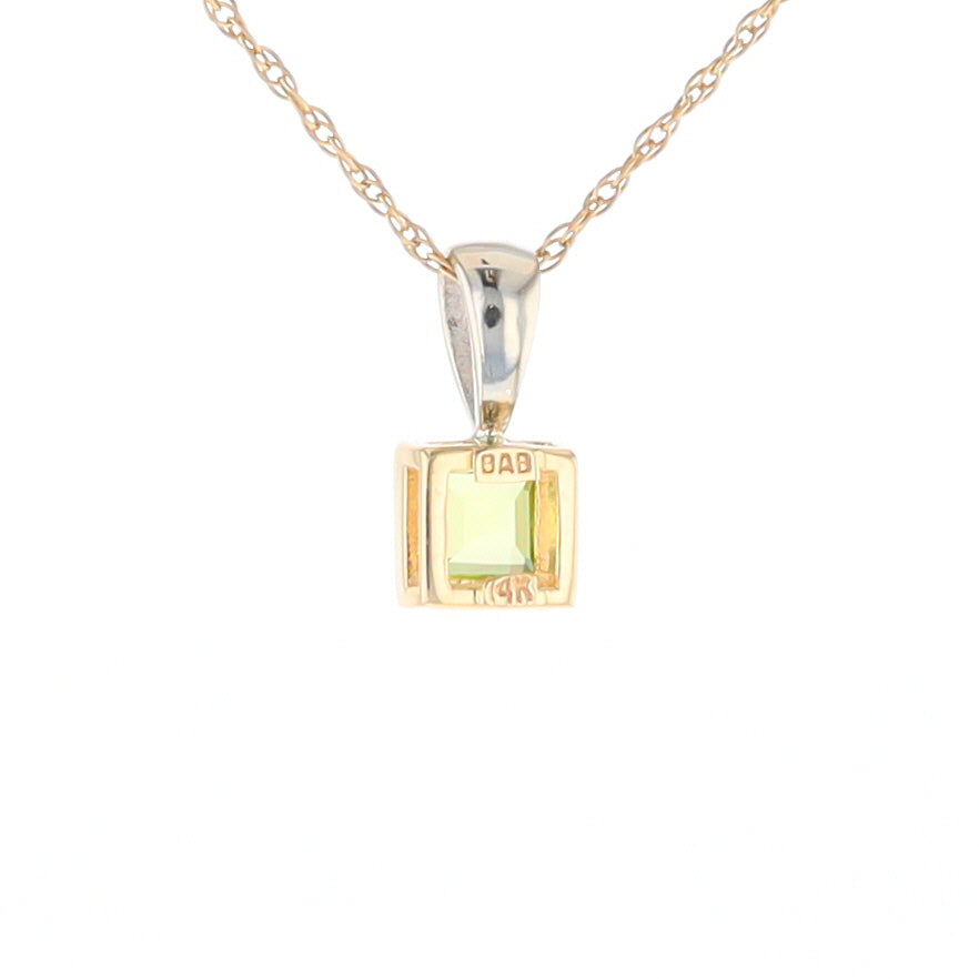 Two-Tone Bezel Peridot Pendant