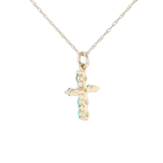 Small Emerald Cross Pendant