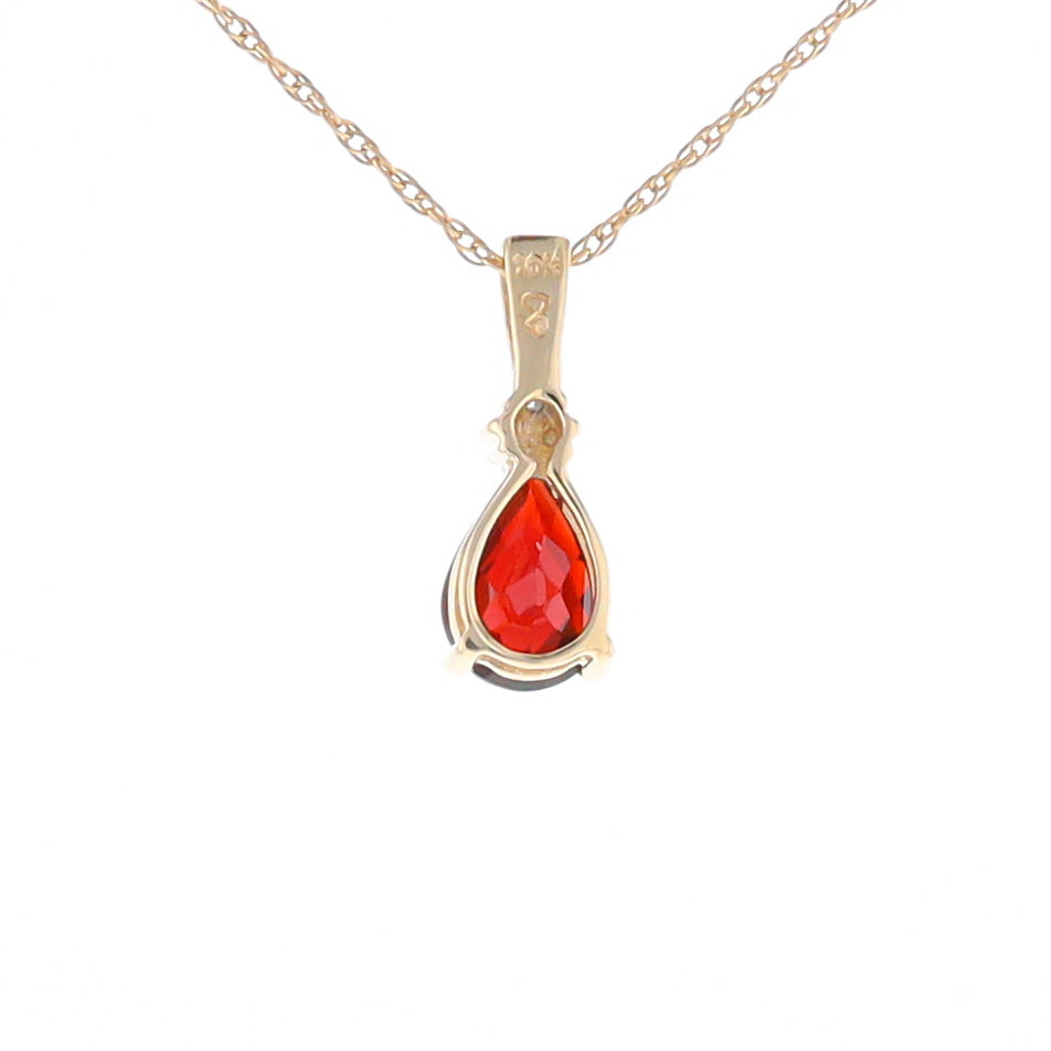 Pear Checkered Garnet Pendant