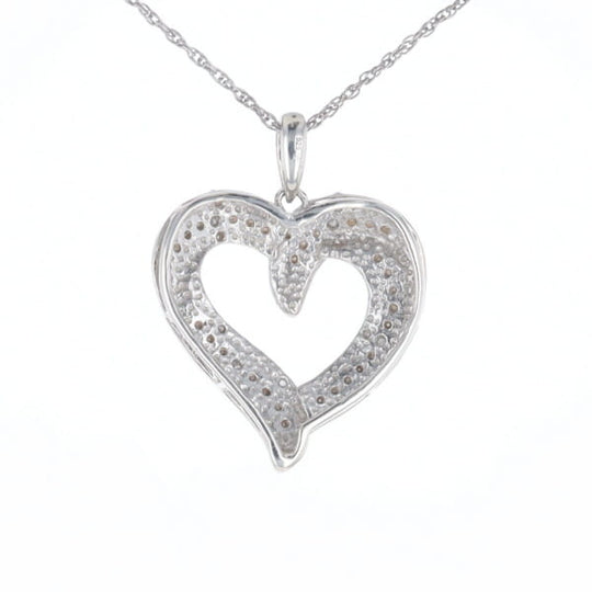 Frosted Diamond Heart Necklace
