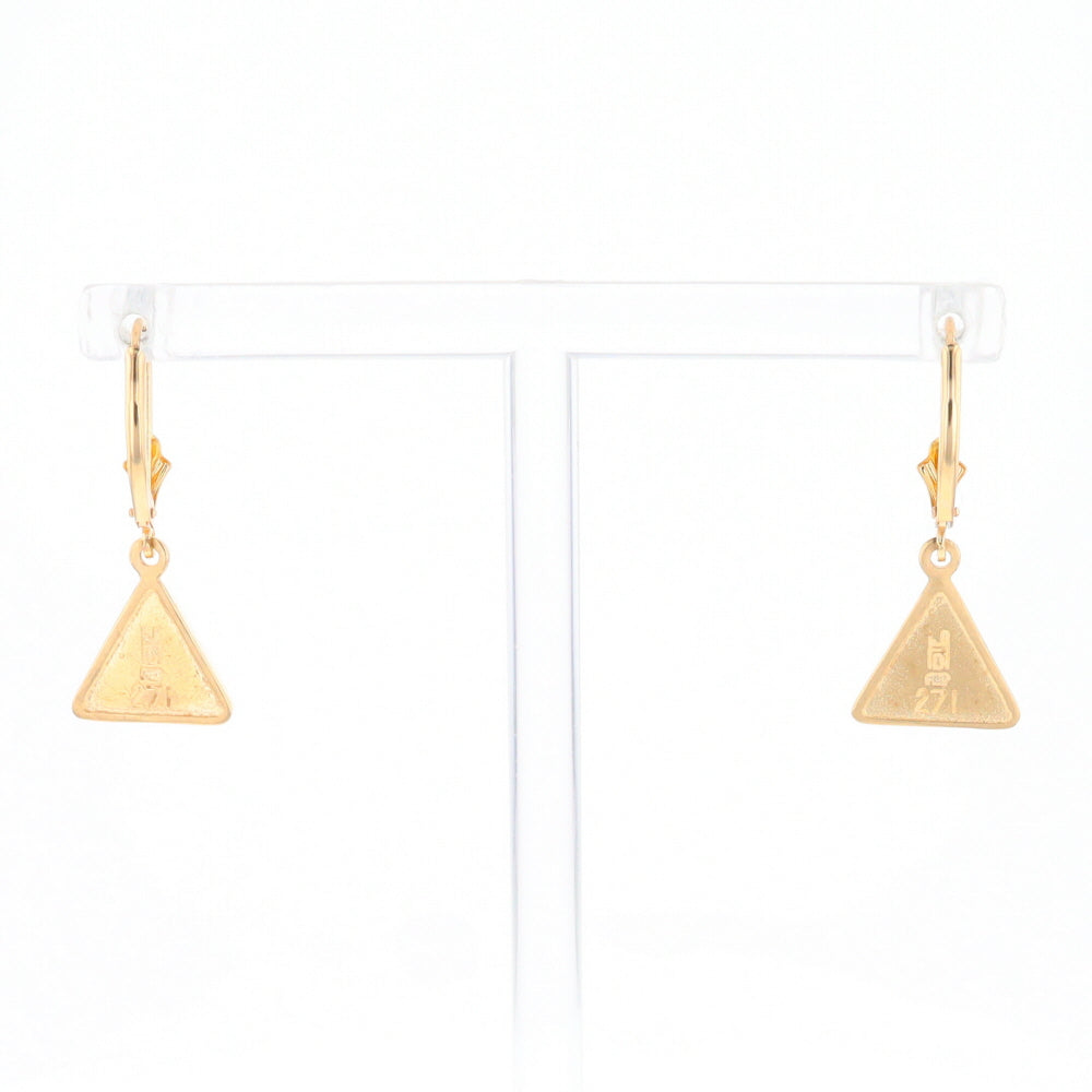 Gold Quartz Triangle Inlaid Earrings - G2