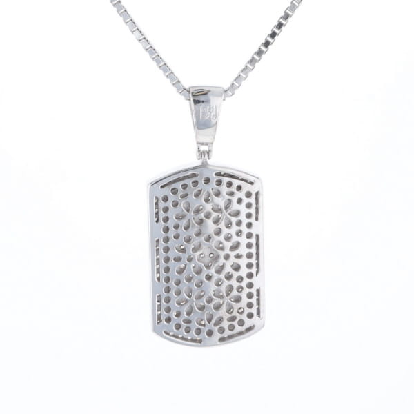 Cubic Zirconia Dog Tag Necklace