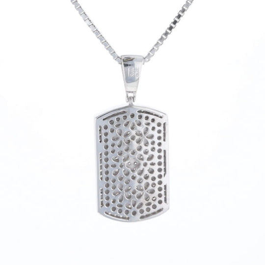 Cubic Zirconia Dog Tag Necklace