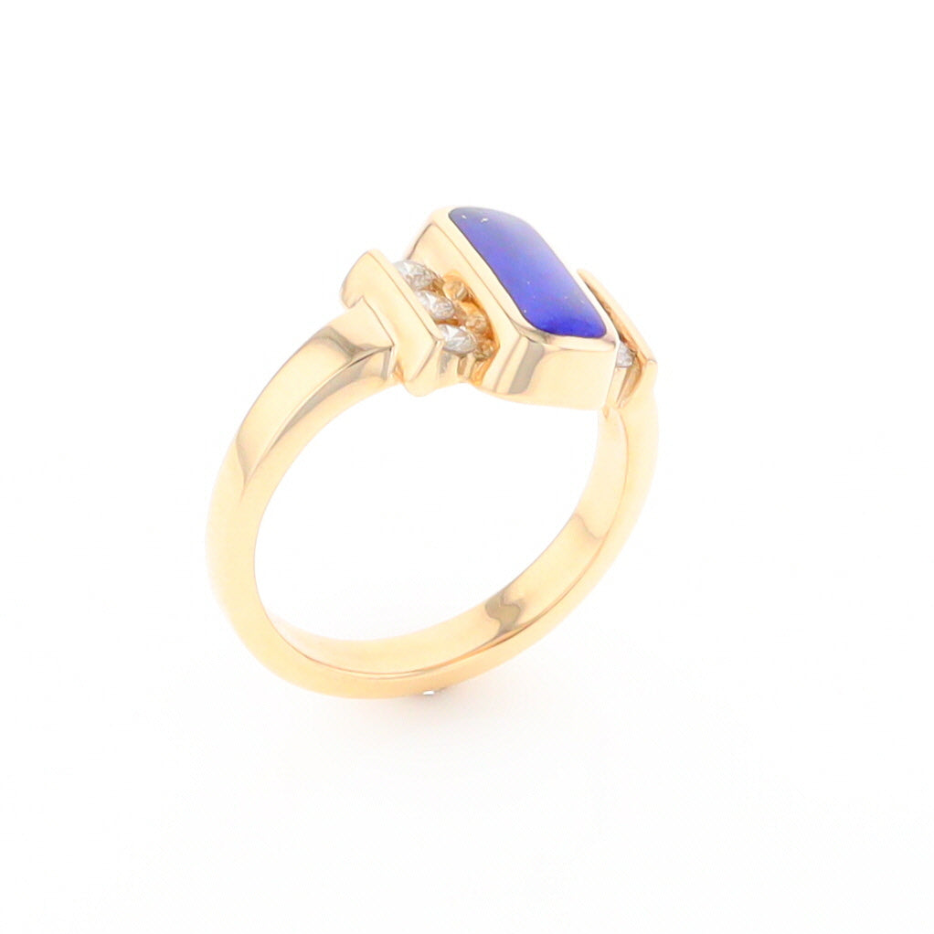 Lapis 0.24ctw Diamond Ring