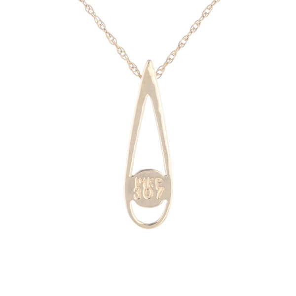 Open Teardrop Round Gold Quartz Inlaid Pendant