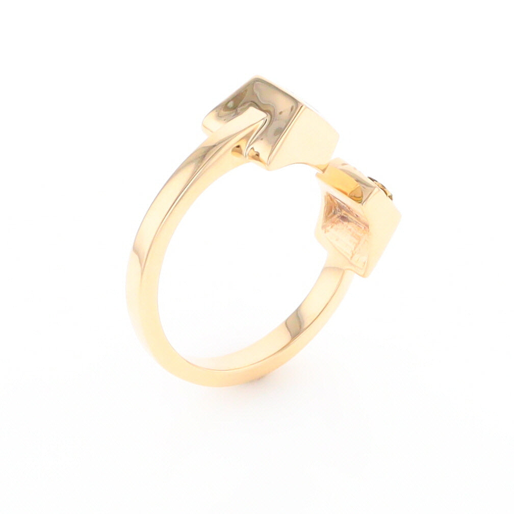 Gold Quartz Ring Natural Nuggets Inlaid Wrap Double Square Design