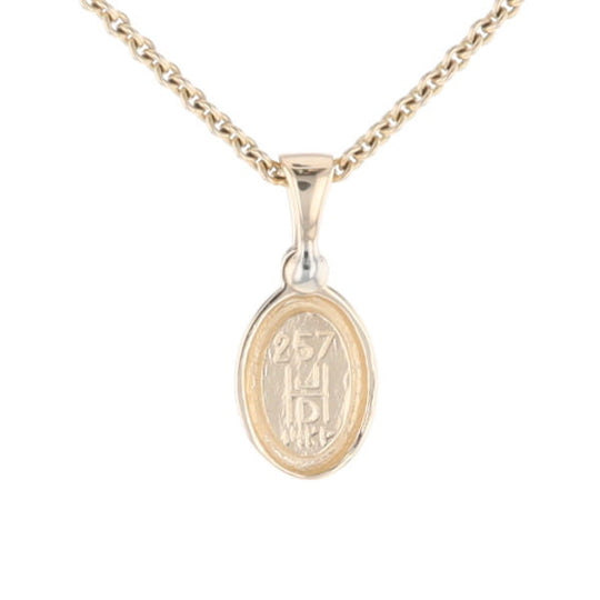 Natural pietersite oval inlaid .02ctw diamond pendant