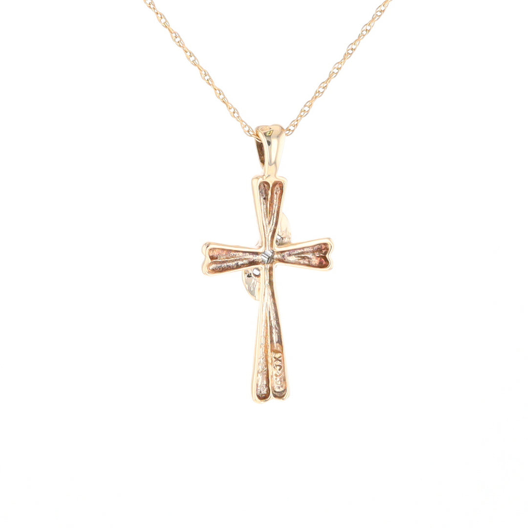 Diamond Crossover Ribbon Cross Pendant