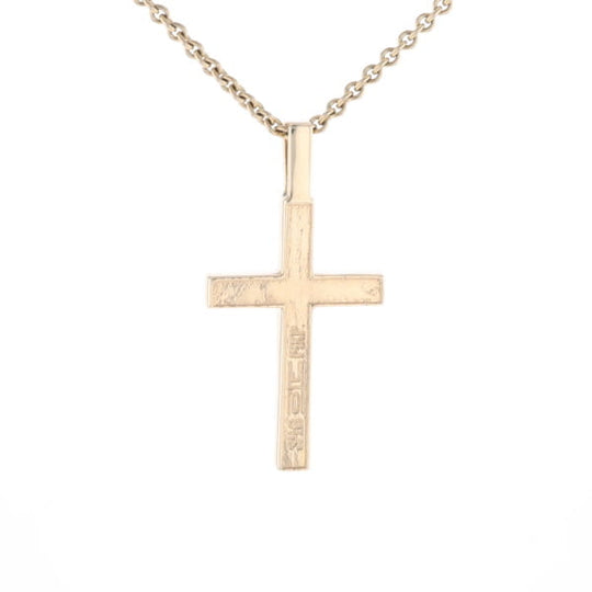 Gold Quartz Pendant 4 Section Inlaid Cross Pendant