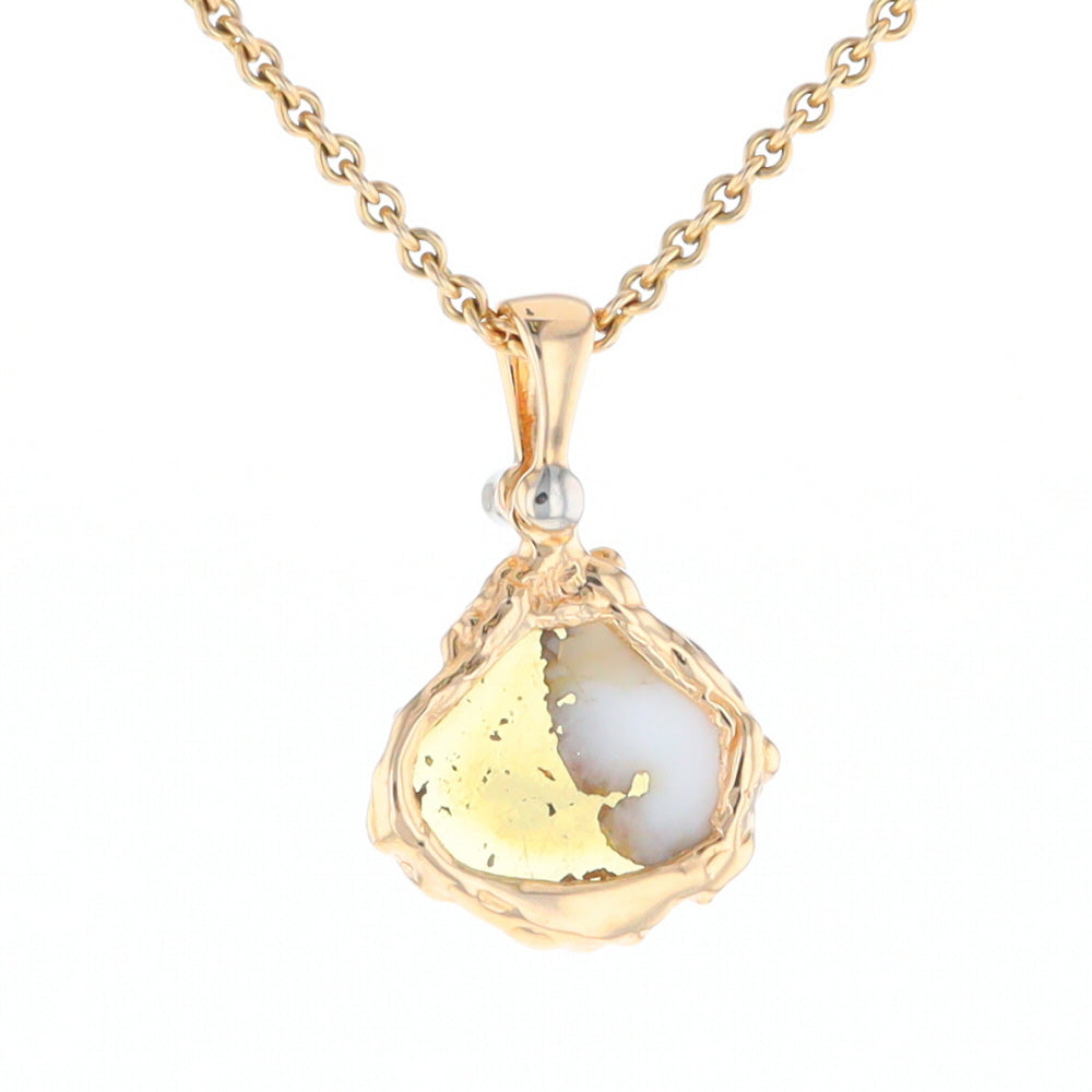 Gold Quartz Freeform Pendant