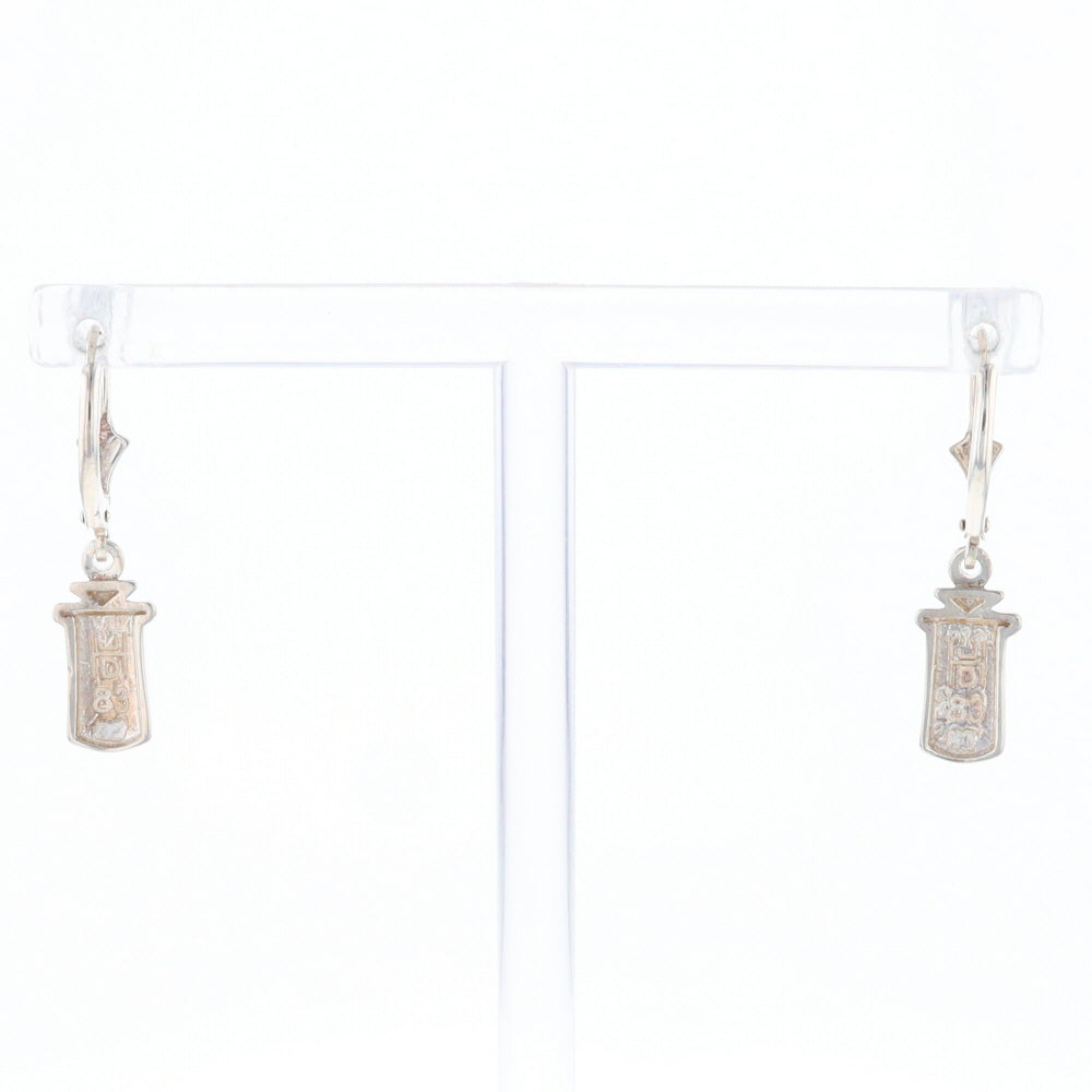 Sterling Silver Gold Quartz Inlaid Earrings - G3