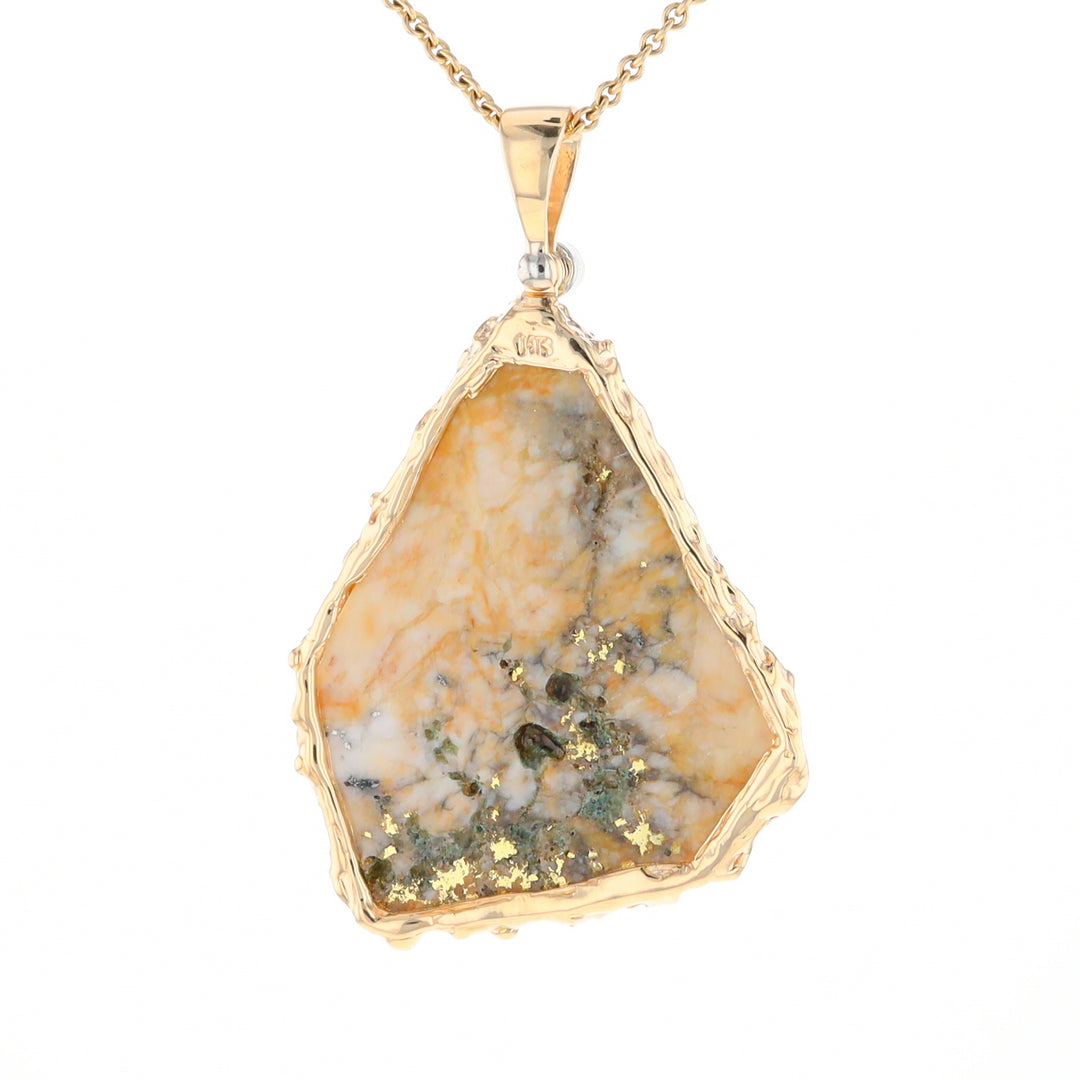 Gold Quartz Freeform Pendant (G3)