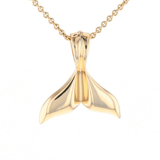 Whale Tail Natural Gold Quartz and Nuggets Inlaid Pendant