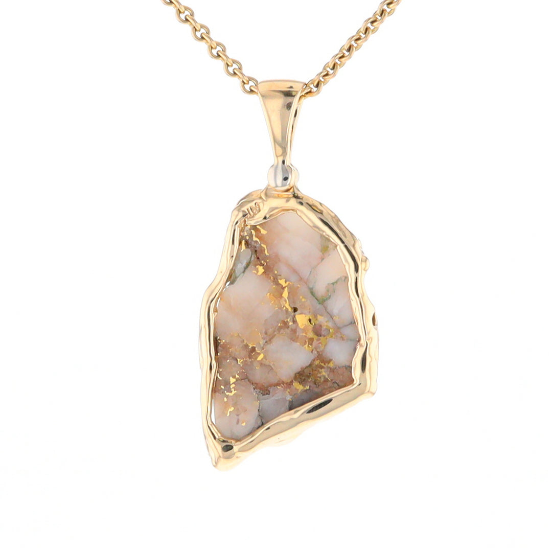 Gold Quartz Freeform Pendant (G2)