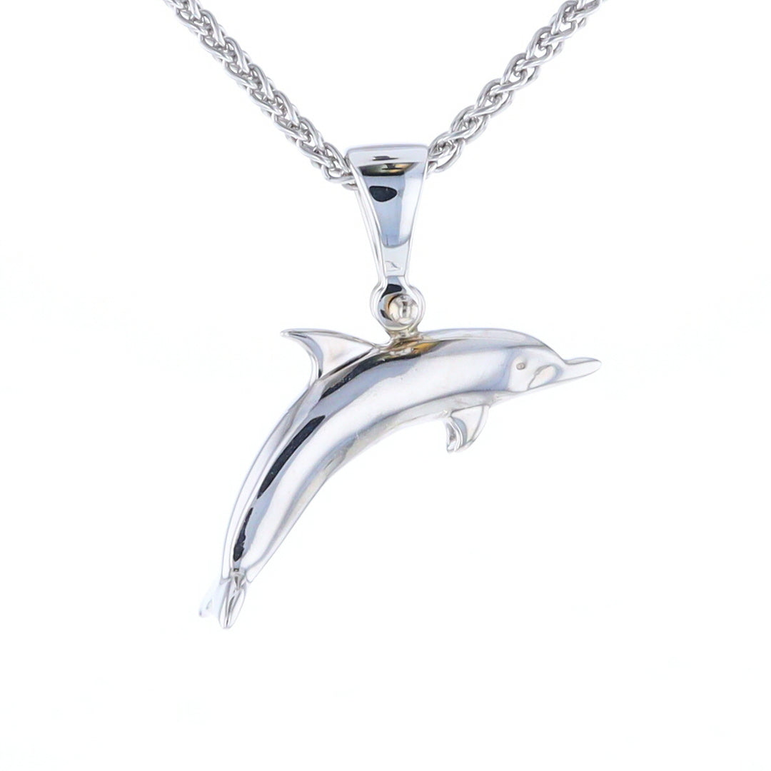 Onyx Inlaid Dolphin Pendant