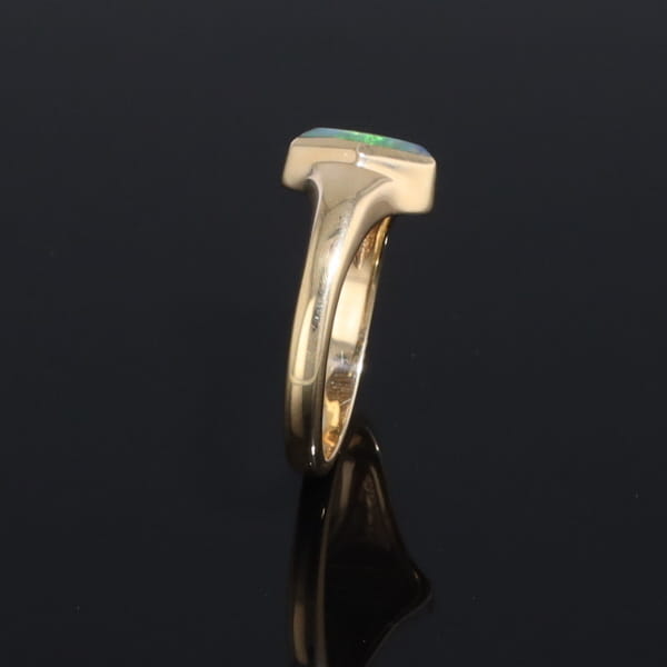 Ethiopian Opal Rings Diamond Shape Inlaid Design