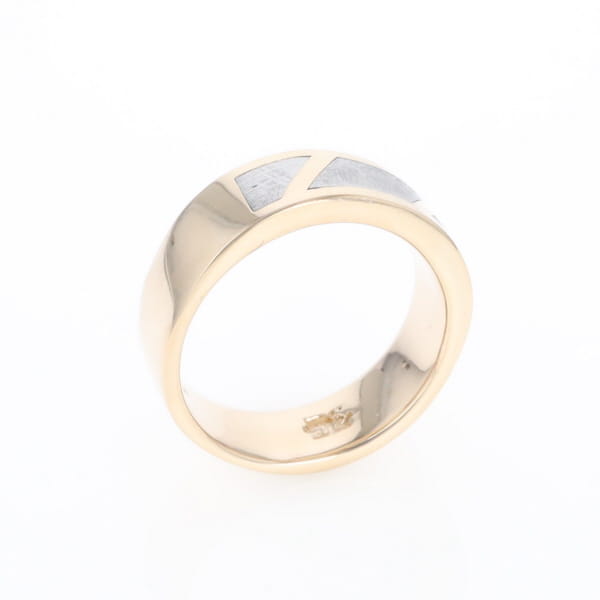 Meteorite Ring, 3 Section Inlaid Design