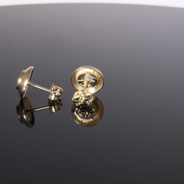 Opal Earrings Round Inlaid Design Studs