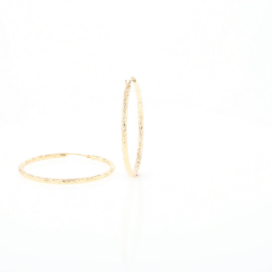 Textured Hollow Diamond Cut Hoop Earrings