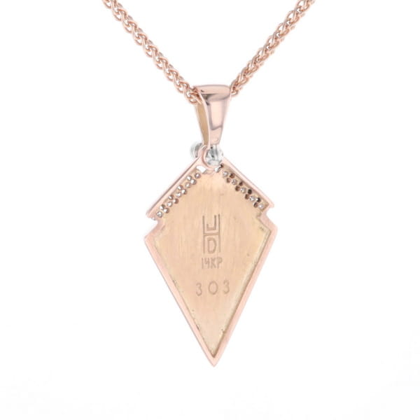 Turquoise Kite Shaped Inlaid Pendant with 0.19ctw Diamonds