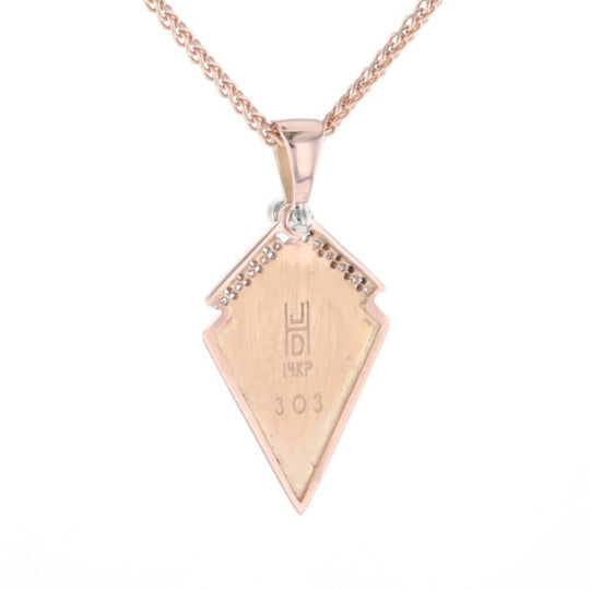 Turquoise Kite Shaped Inlaid Pendant with 0.19ctw Diamonds