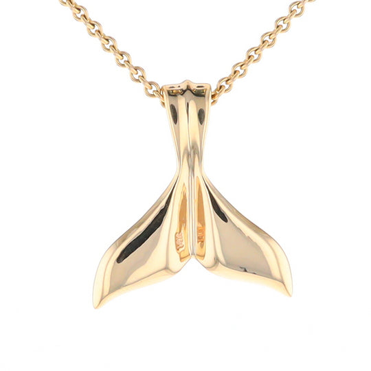 Whale Tail Necklaces Natural Gold Quartz and Nuggets Inlaid Pendant