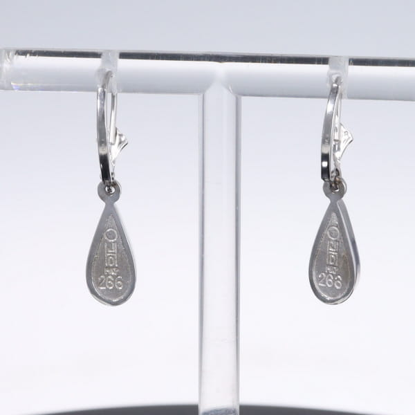 Opal Earrings Tear Drop Inlaid Design Lever Backs