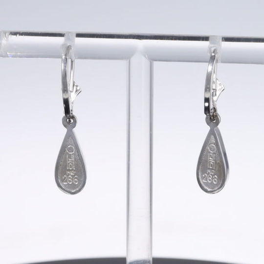 Opal Earrings Tear Drop Inlaid Design Lever Backs