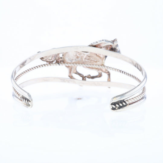 Silver Horse Native Cuff Bracelet