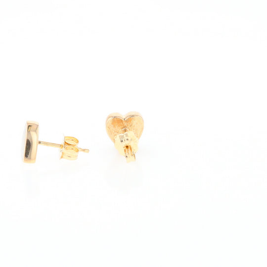 Gold Quartz Heart Stud Earrings - G2