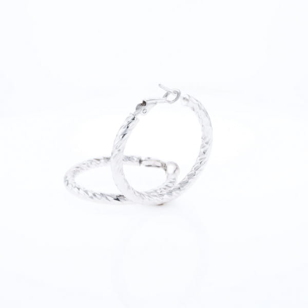 Diamond Cut Hoop Earrings
