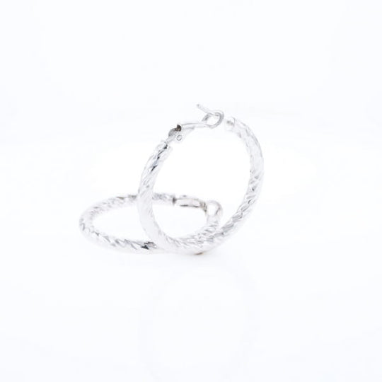 Diamond Cut Hoop Earrings