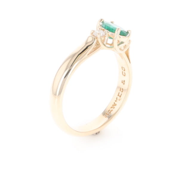 Emerald Three-Stone Trellis Ring
