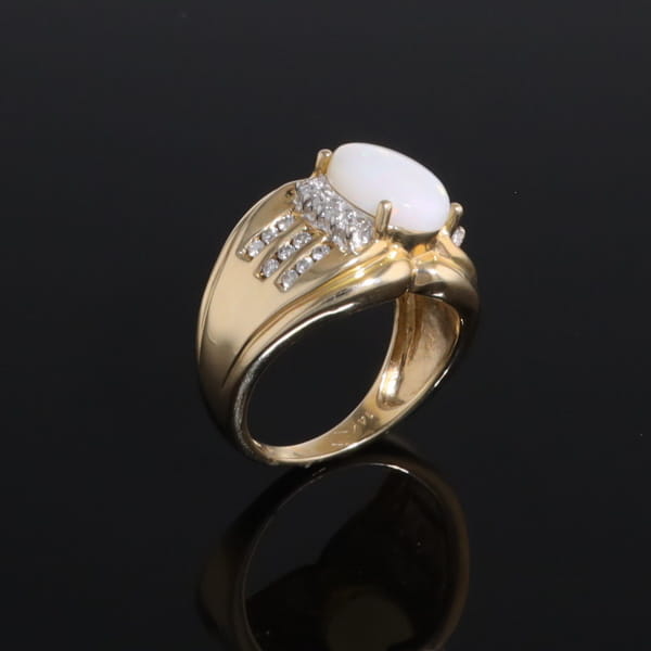 Opal Diamond Channels Ring