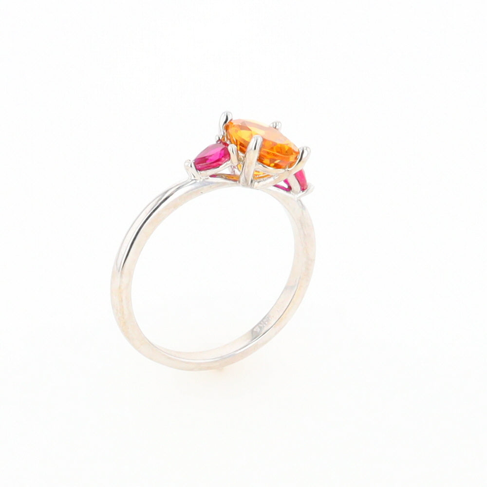 Fall Season Citrine and Ruby Ring