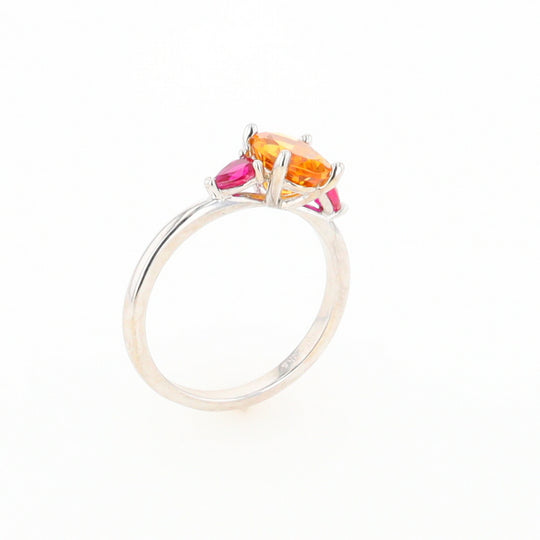 Fall Season Citrine and Ruby Ring