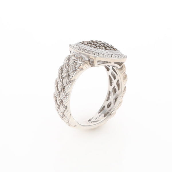 Champaign Diamond Square Braided Cluster Band