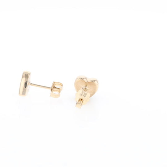 Gold Quartz Heart Stud Earrings - G2