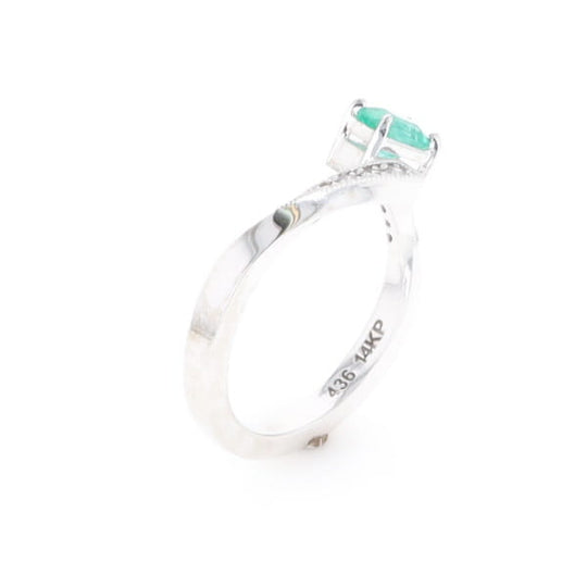 Emerald Twist Ring with Diamond Accents