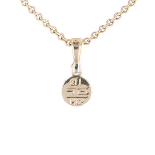 Gold Quartz Necklace Round Inlaid Pendant with .02ct Round Diamond