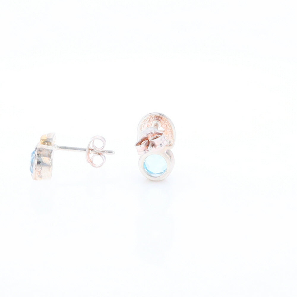 Blue Topaz Stud Earrings