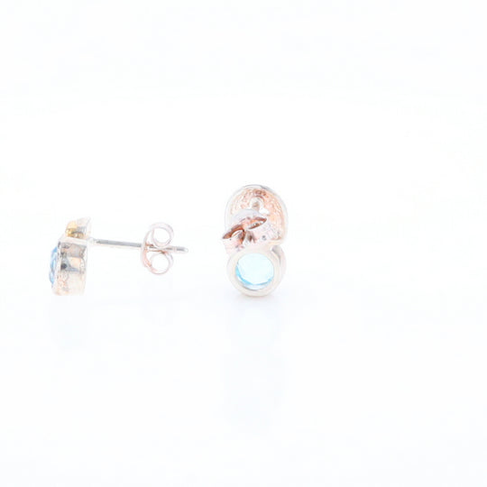 Blue Topaz Stud Earrings