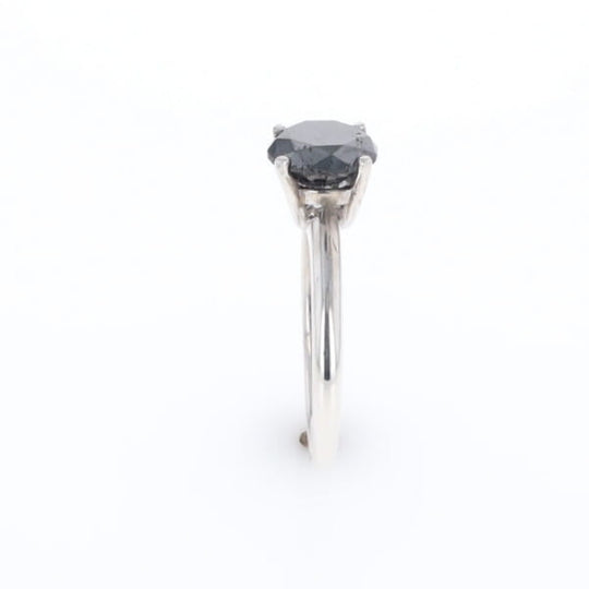 Black Diamond Solitaire Ring