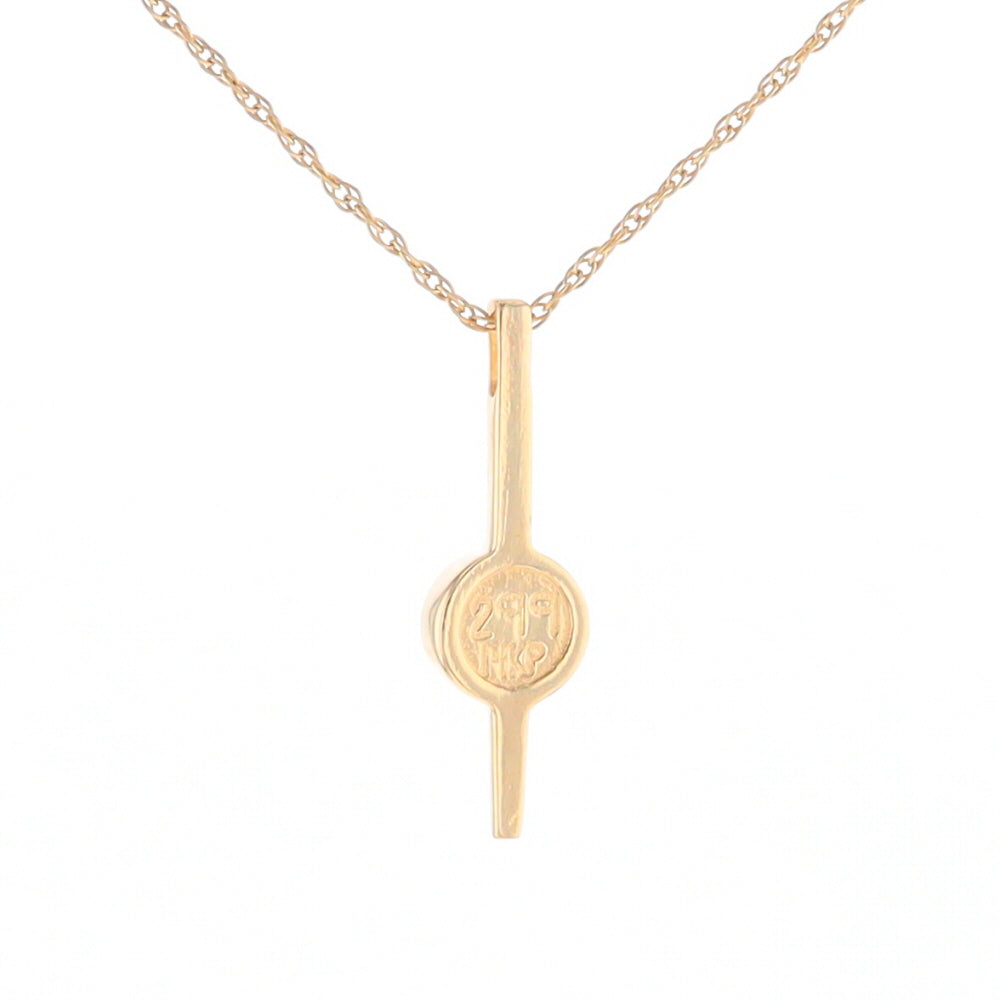 Gold Quartz Necklace Bar Design Round Superior Quality Inlaid Pendant