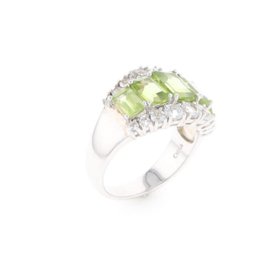 Peridot and CZ Cocktail Ring