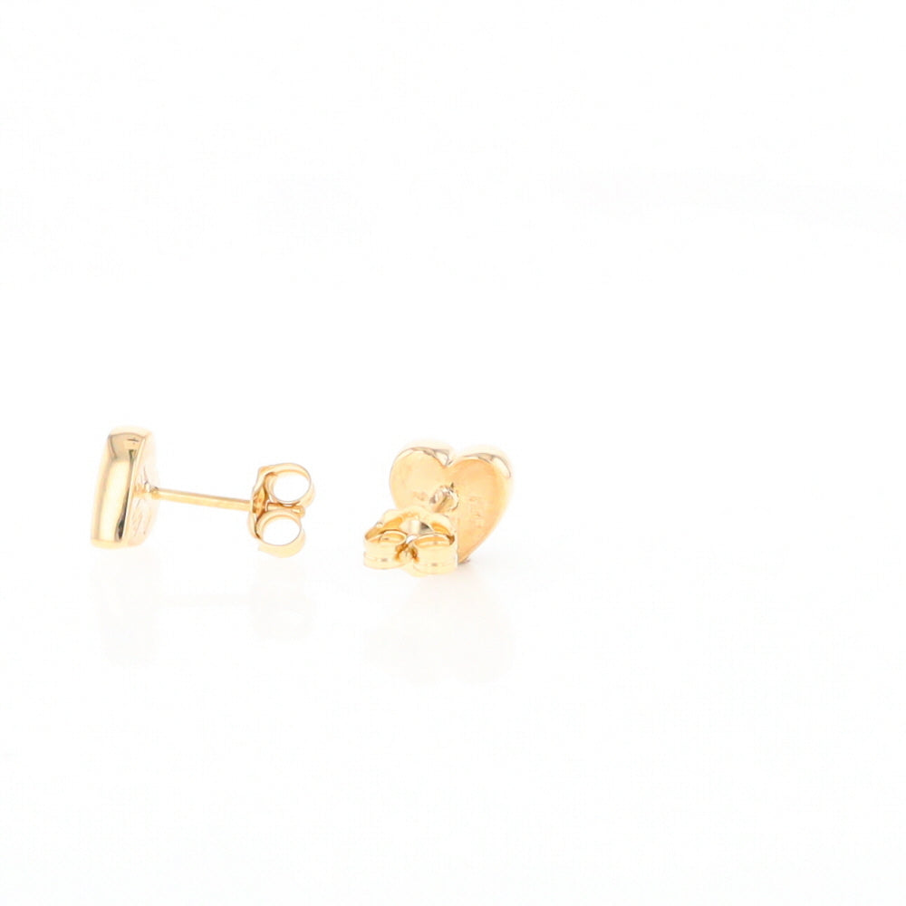 Gold Quartz Heart Stud Earrings - G2