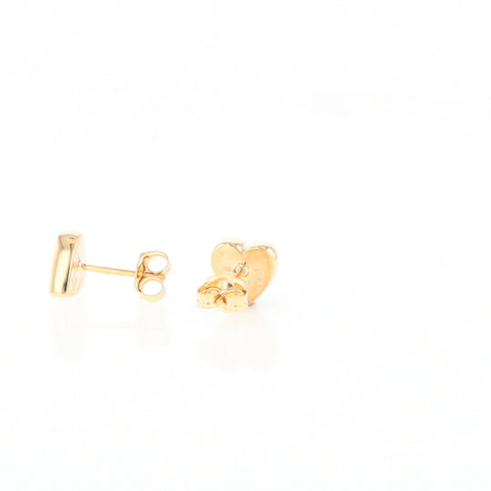 Gold Quartz Heart Stud Earrings - G2