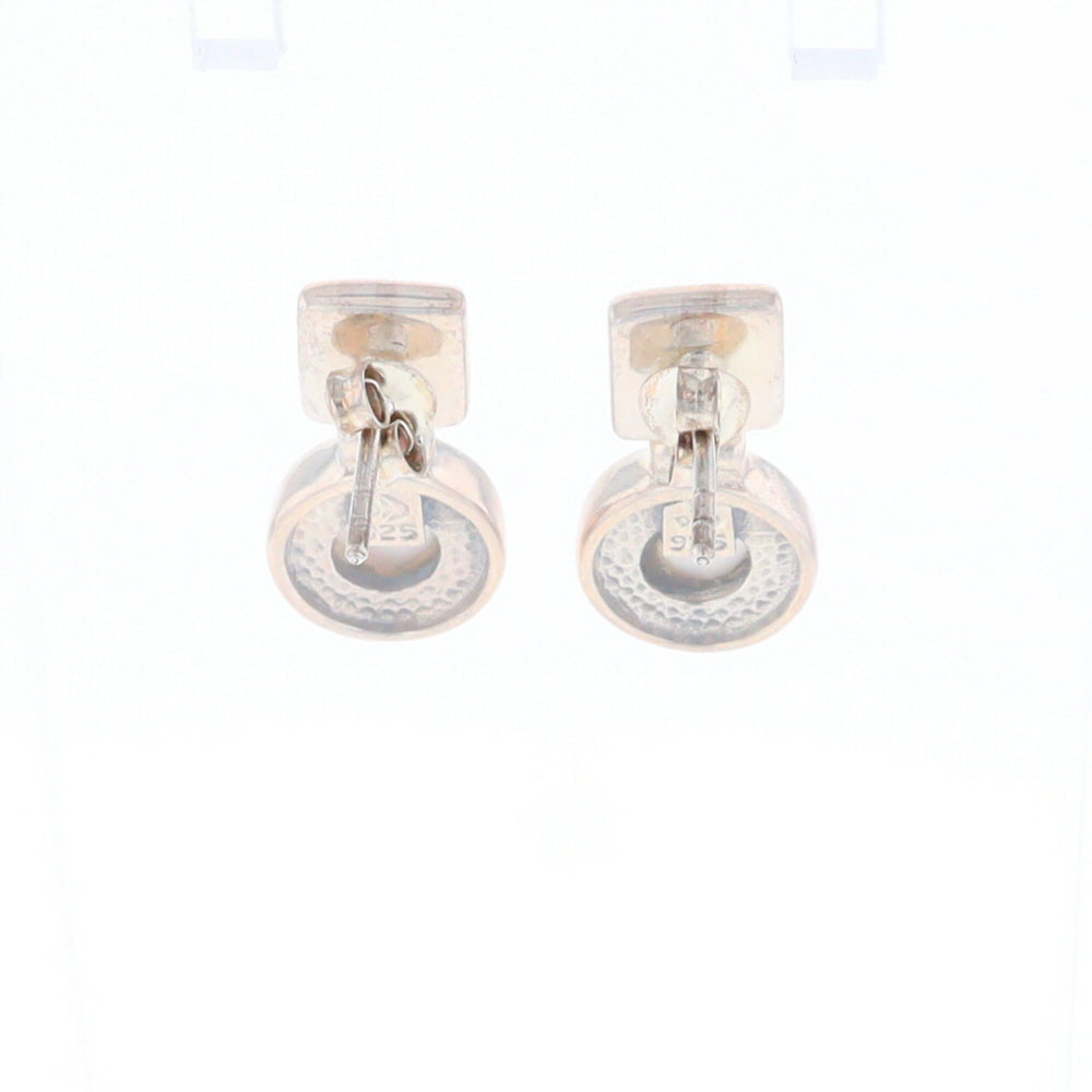 Square Swirl Mother of Pearl Stud Earrings